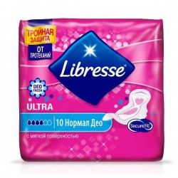 Прокладки женские, Libresse (Либресс) 10 шт ультра нормал део мягкая поверхность