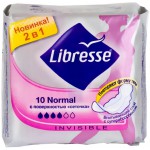 Прокладки женские, Libresse (Либресс) 10 шт инвизибл нормал драй с поверхностью сеточкой
