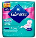 Прокладки женские, Libresse (Либресс) 8 шт ультра супер с мягкой поверхностью